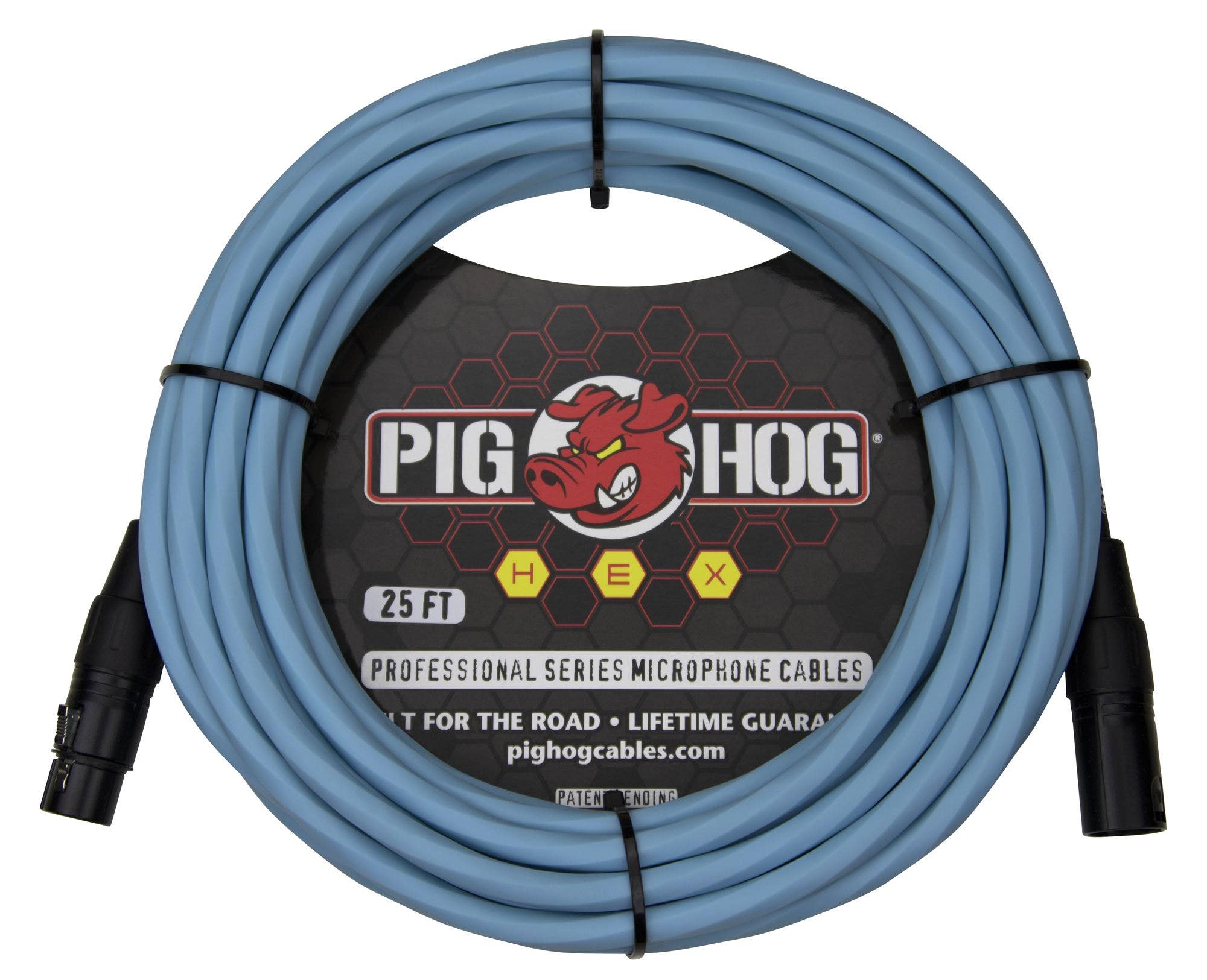 Pig Hog PHMH25DB Hex Series Mic Cable Daphne Blue 25 Feet