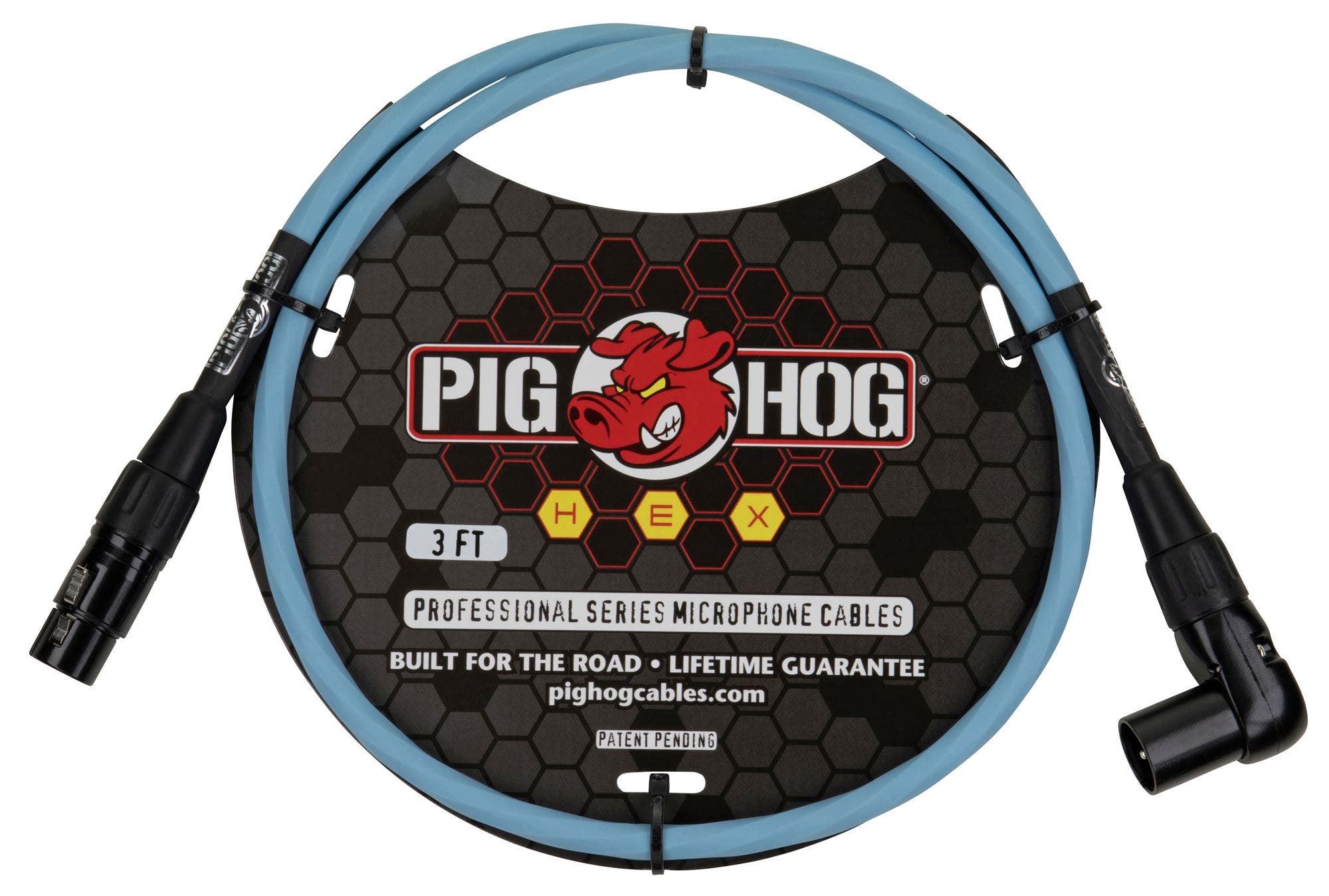 Pig Hog PHMH3DBR Hex Series Right Angle Mic Cable 3'