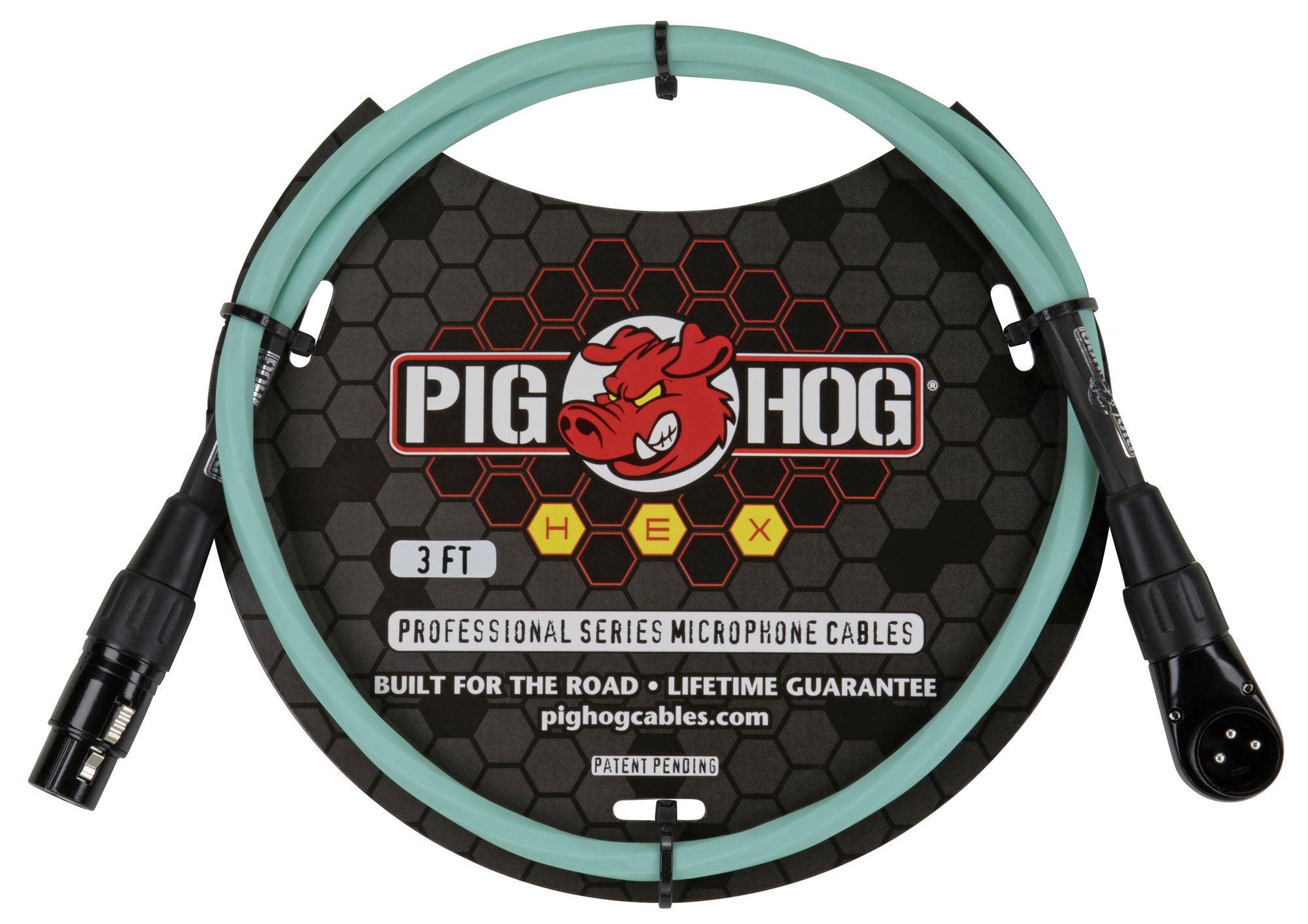 Pig Hog PHMH3SGR Hex Series Right Angle Mic Cable 3'