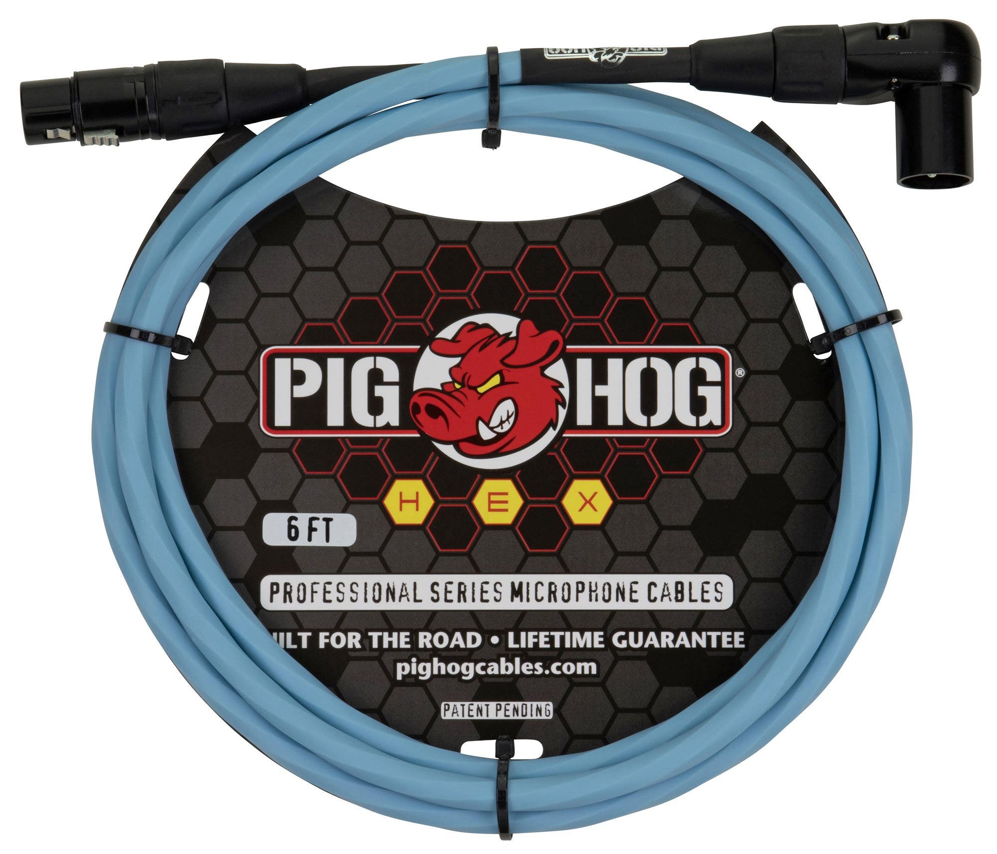 Pig Hog PHMH6DBR Hex Series Right Angle Mic Cable 6'
