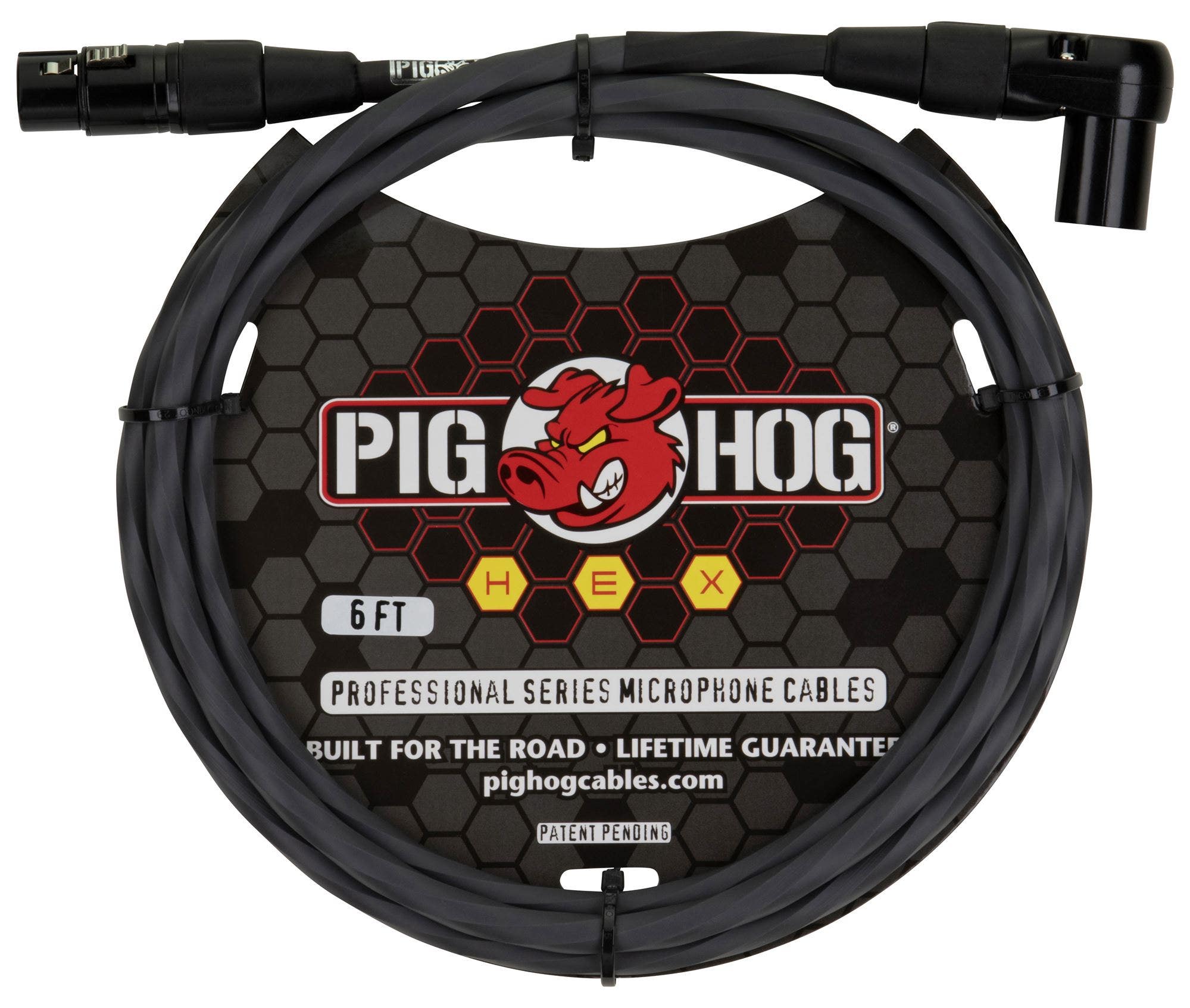 Pig Hog PHMH6GRR Hex Series Right Angle Mic Cable 6'