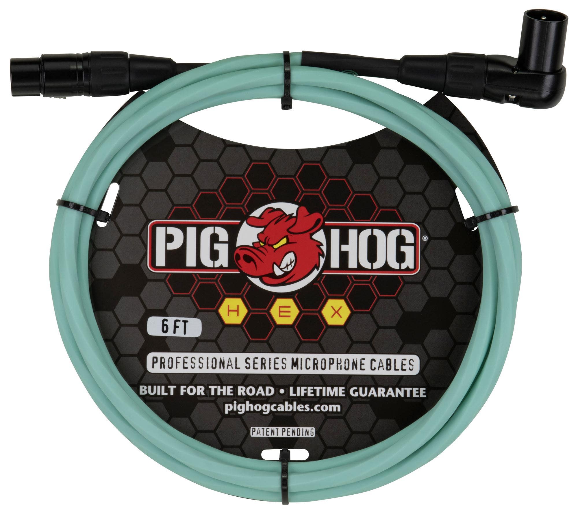 Pig Hog PHMH6SGR Hex Series Right Angle Mic Cable 6'