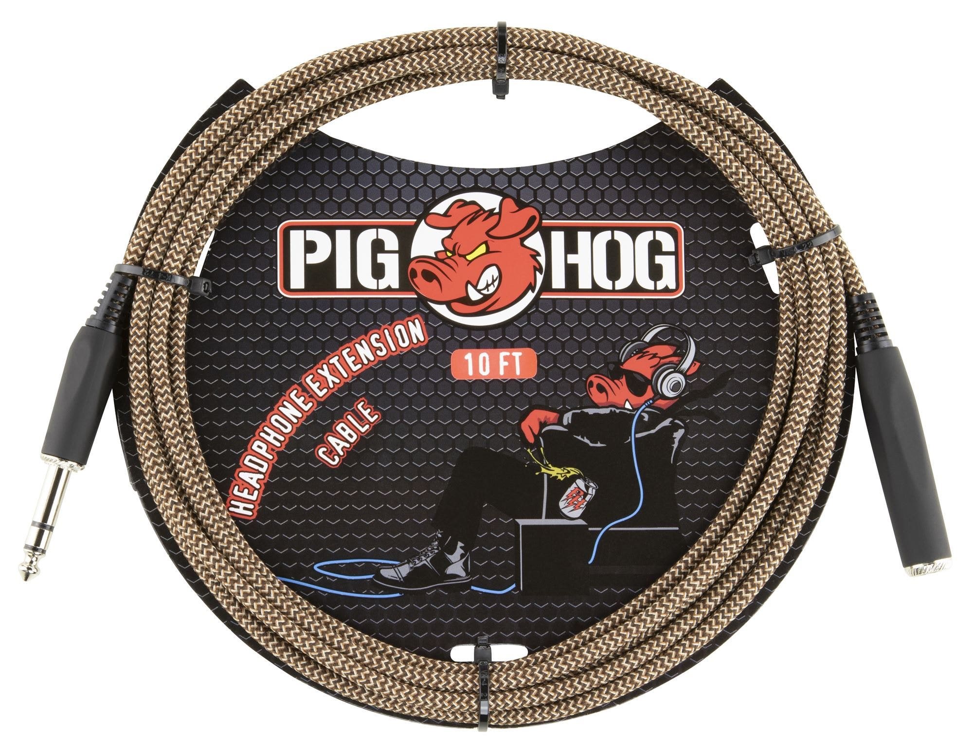 Pig Hog PHX14-10TBR Headphone Extension Cable 10' Tuscan Brown