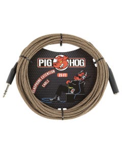 Pig Hog PHX14-25TBR Headphone Extension Cable 25' Tuscan Brown