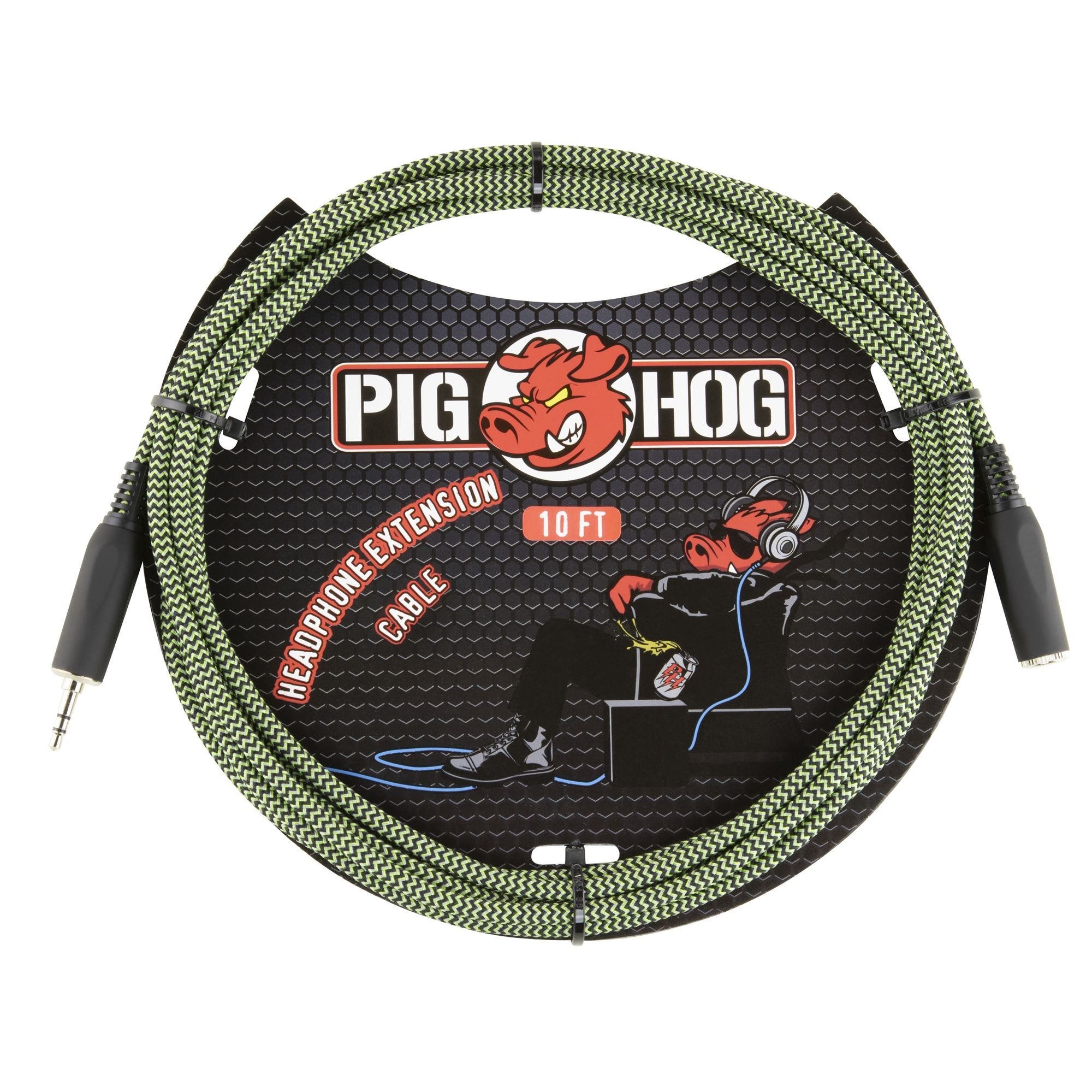 Pig Hog PHX35-10JGR Headphone Extension Cable 10' Jamaican Green