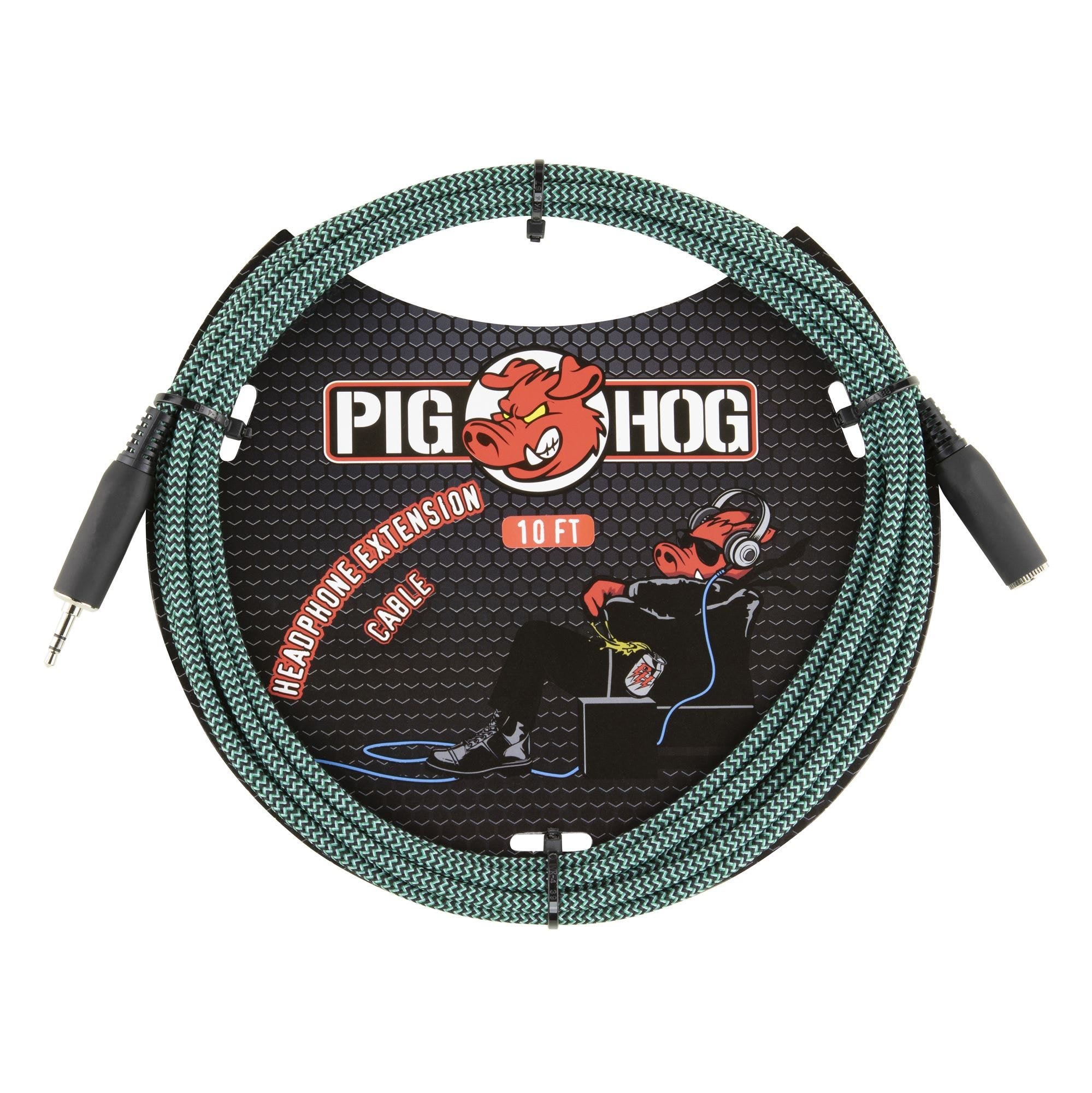 Pig Hog PHX35-10TAB Headphone Extension Cable 10' Tahitian Blue