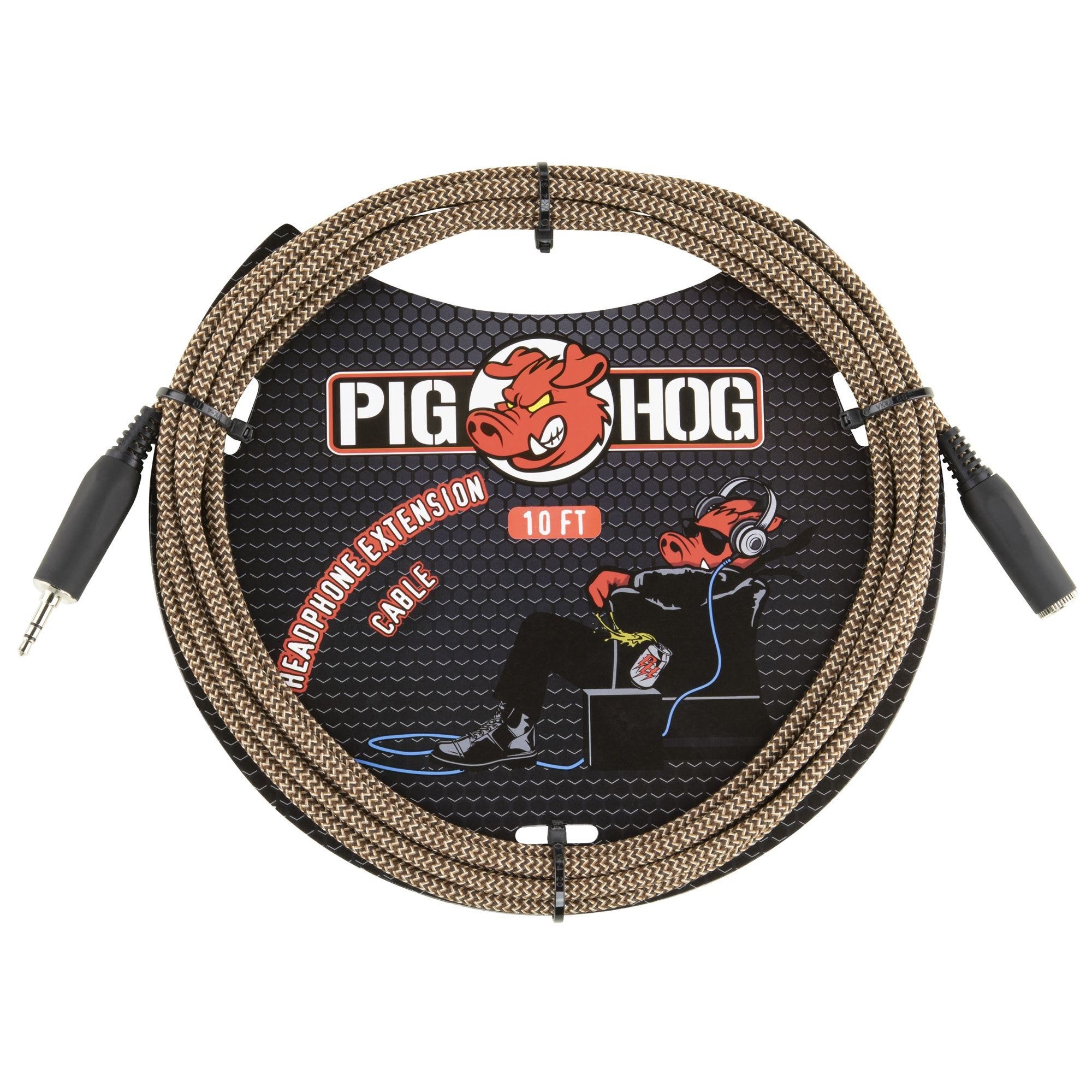 Pig Hog PHX35-10TBR Headphone Extension Cable 10' Tuscan Brown
