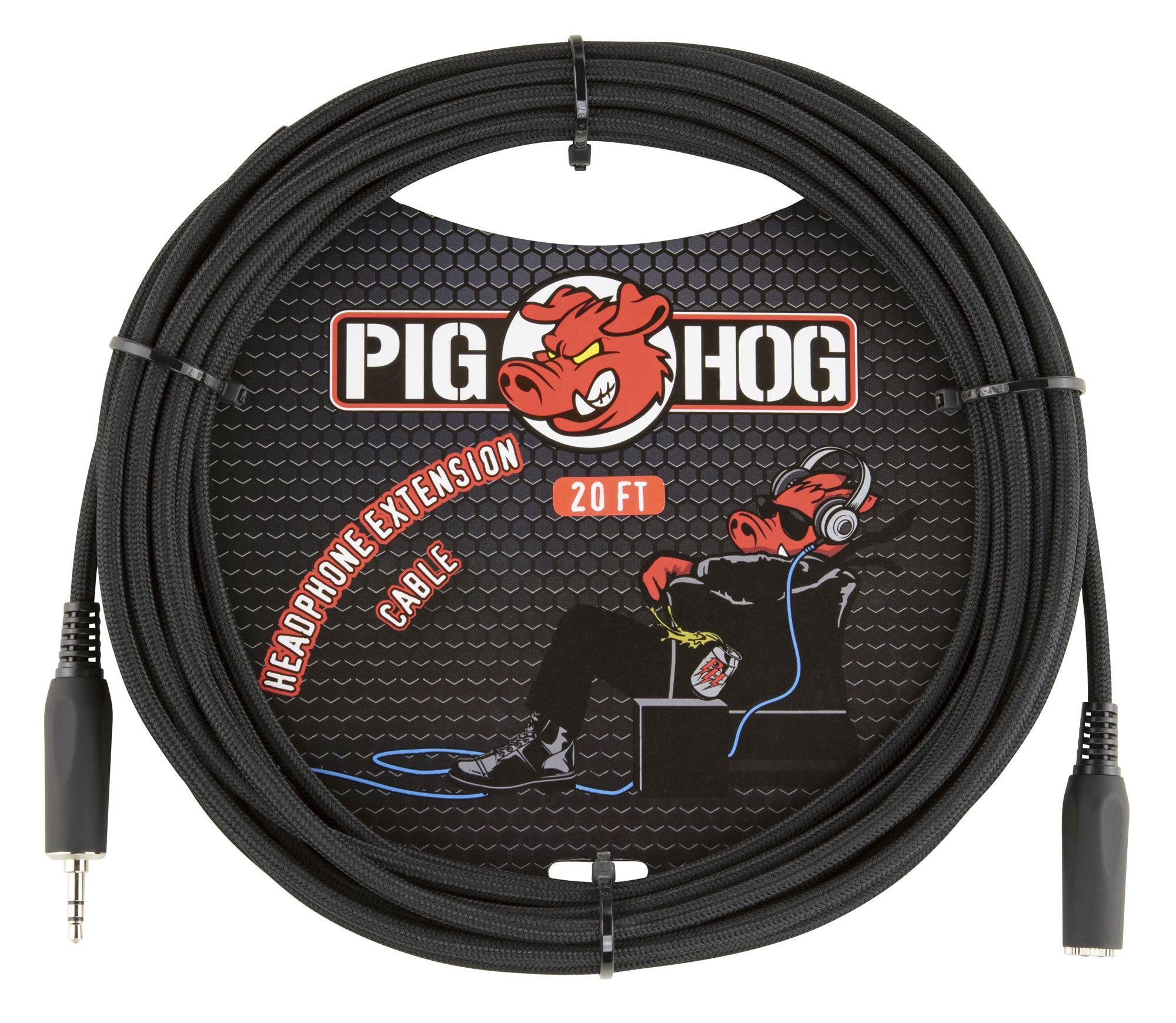 Pig Hog PHX35-20BK Headphone Extension Cable 20 Feet
