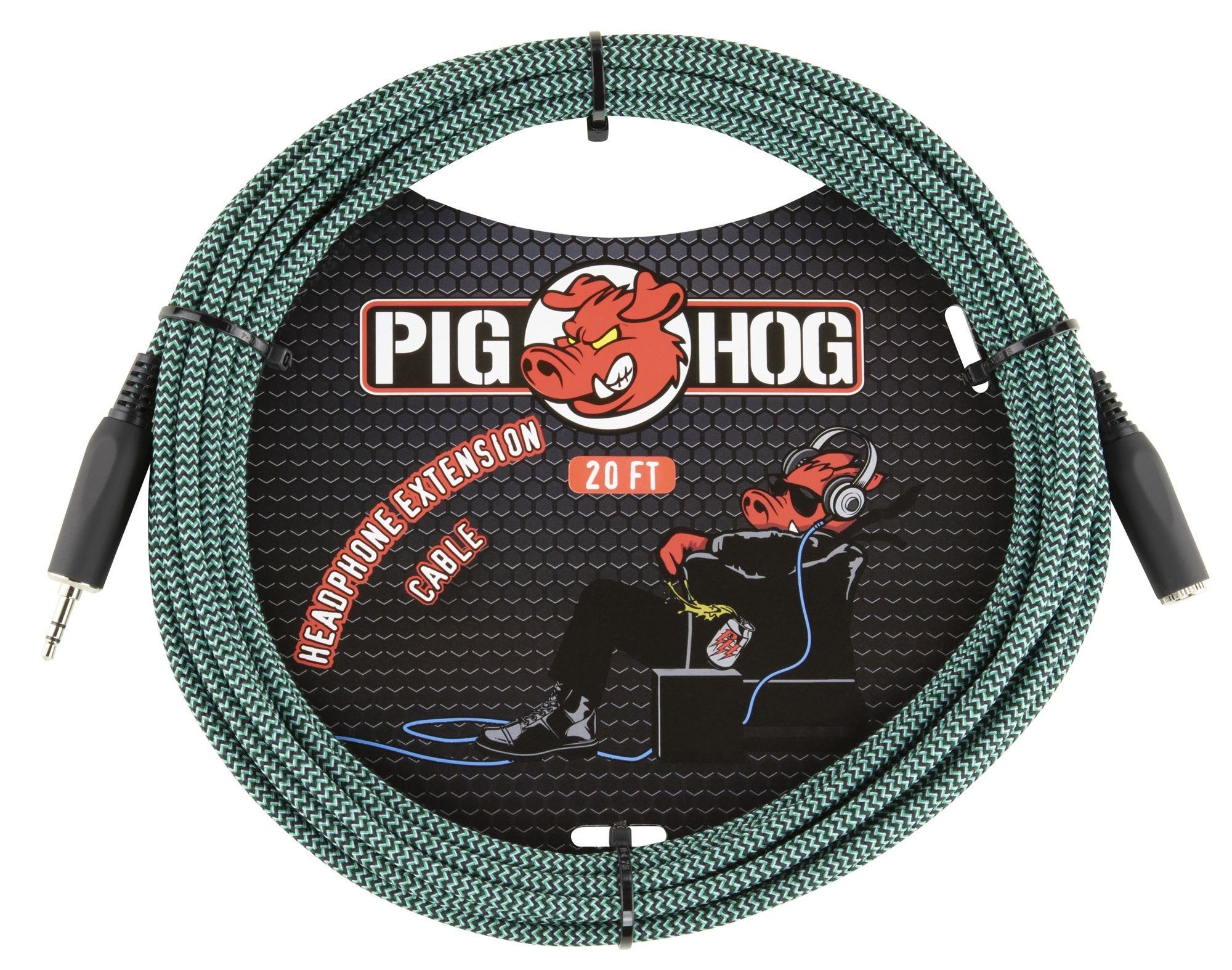 Pig Hog PHX35-20TAB Headphone Extension Cable Tahitian Blue 20 Feet
