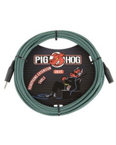 Pig Hog PHX35-20TAB Headphone Extension Cable Tahitian Blue 20 Feet