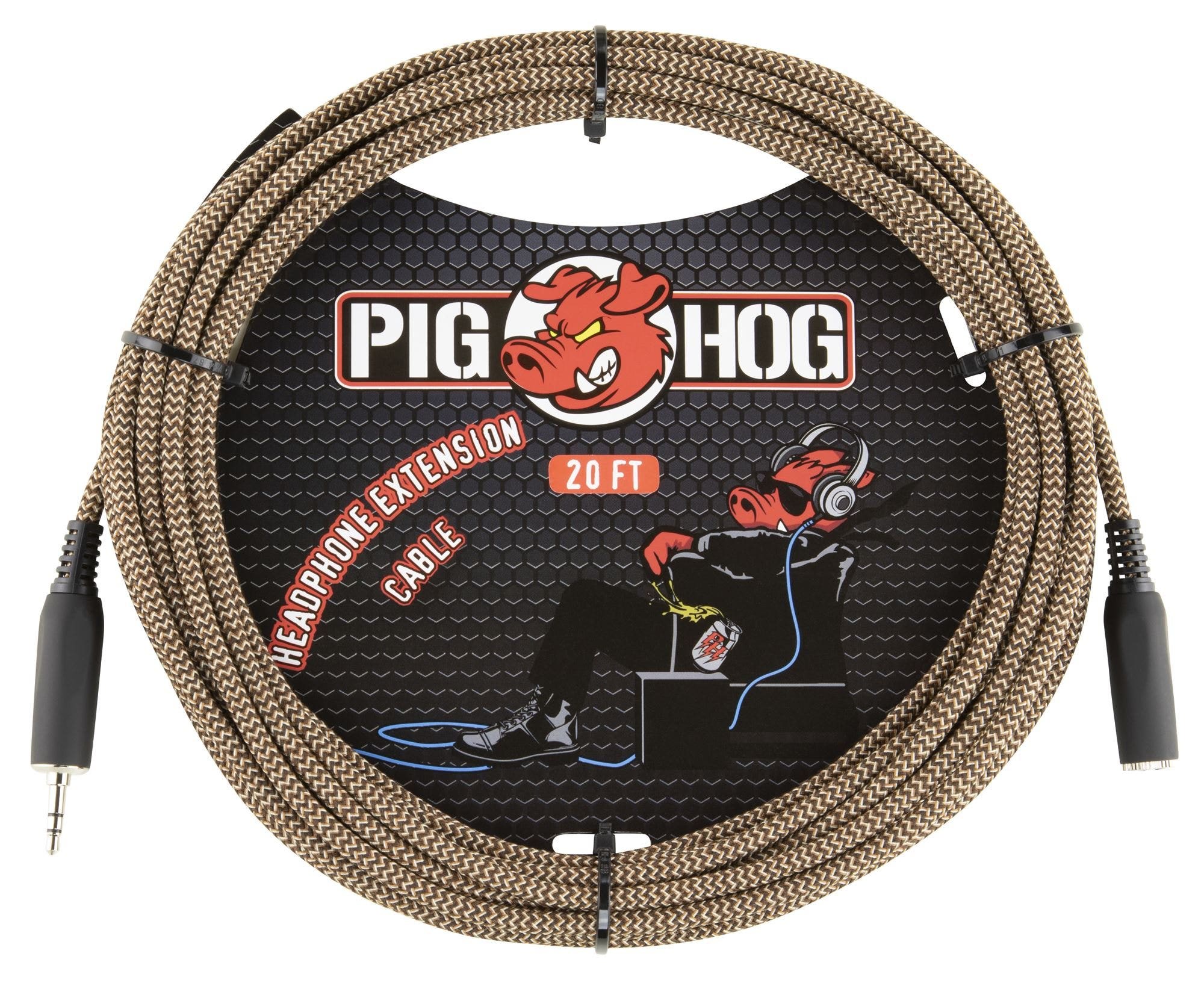Pig Hog PHX35-20TBR Headphone Extension Cable Tuscan Brown 20 Feet
