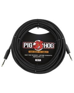 Pig Hog PTRS30BK Black Woven TRS Cable 30'