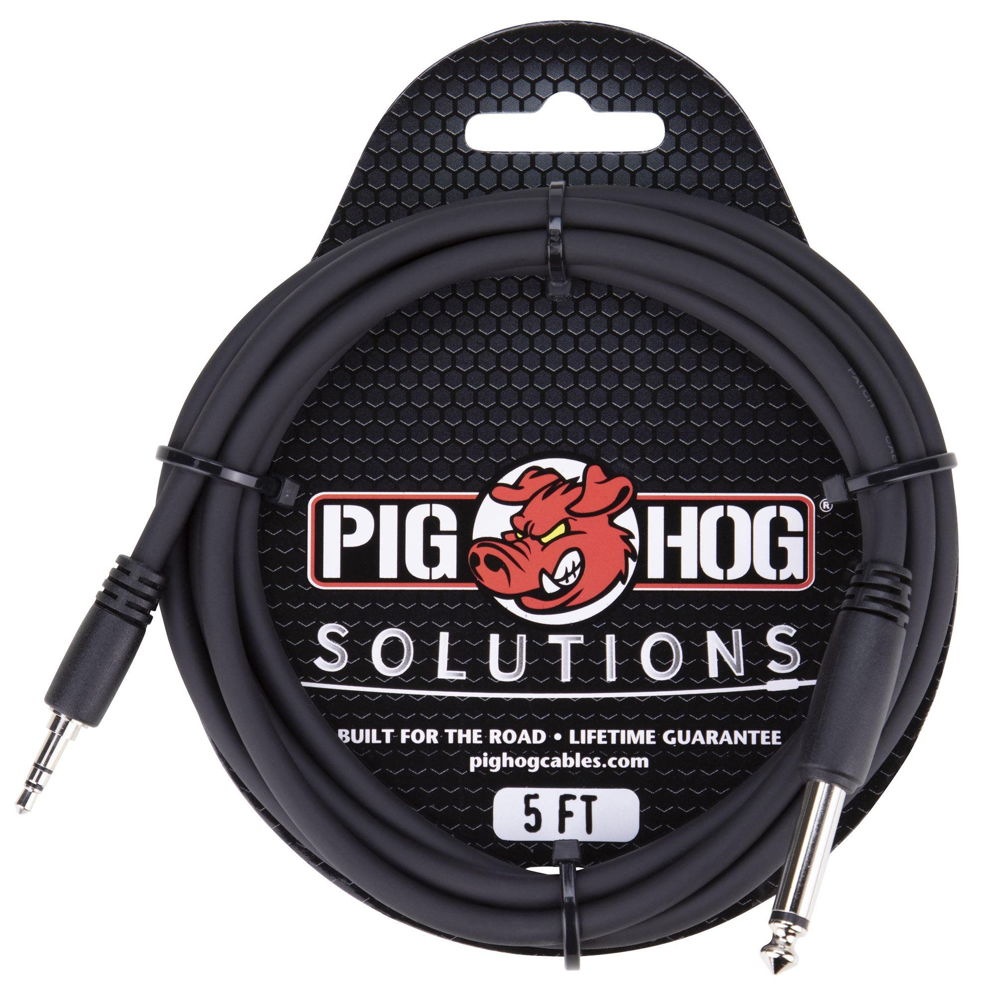 Pig Hog PX-35T4M05 3.5mm TRS to 1/4in Mono 5 Foot