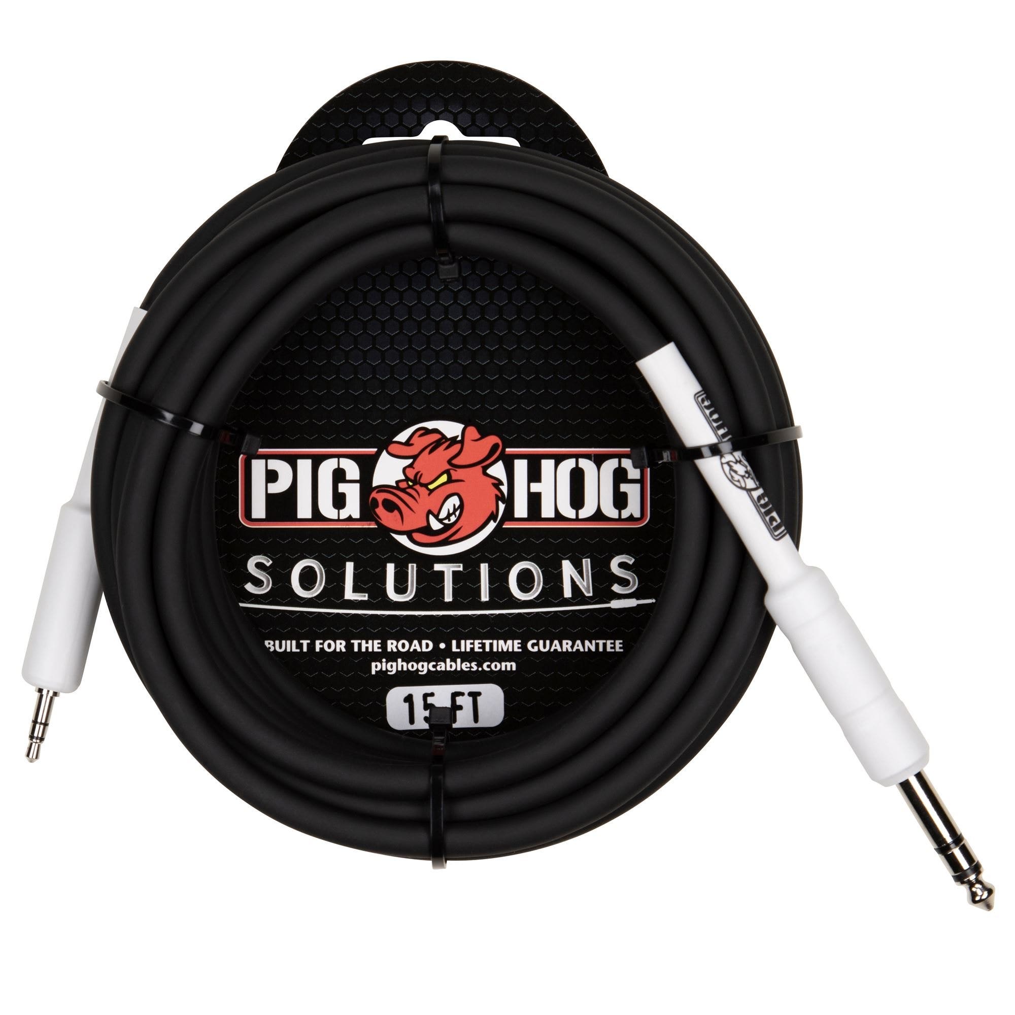 Pig Hog PX48J15 1/4" TRS to 1/8" Cable 15'