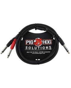 Pig Hog PYIC10 Dual TRS to 1/4 Insert Cable 10 Feet