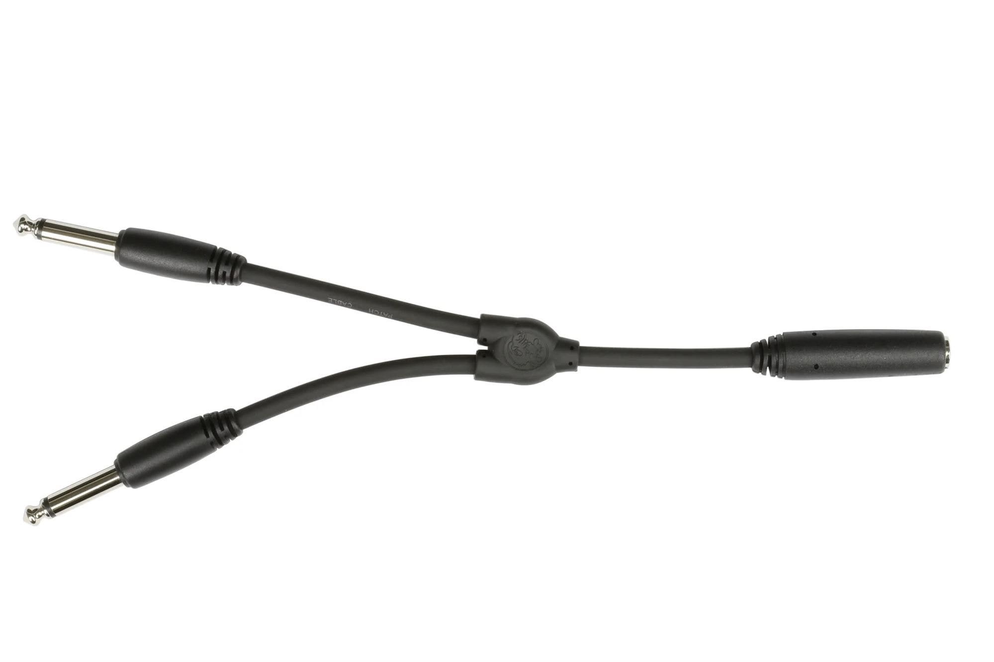 Pig Hog PY-M214F 6" Y Cable Mono 1/4"F to Dual Mono 1/4" M