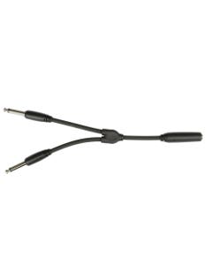 Pig Hog PY-M214F 6" Y Cable Mono 1/4"F to Dual Mono 1/4" M