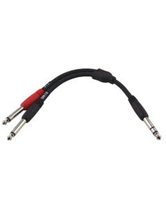 Pig Hog Solutions Stereo to Dual Quarter Inch Mono Y Cable 6 Inch
