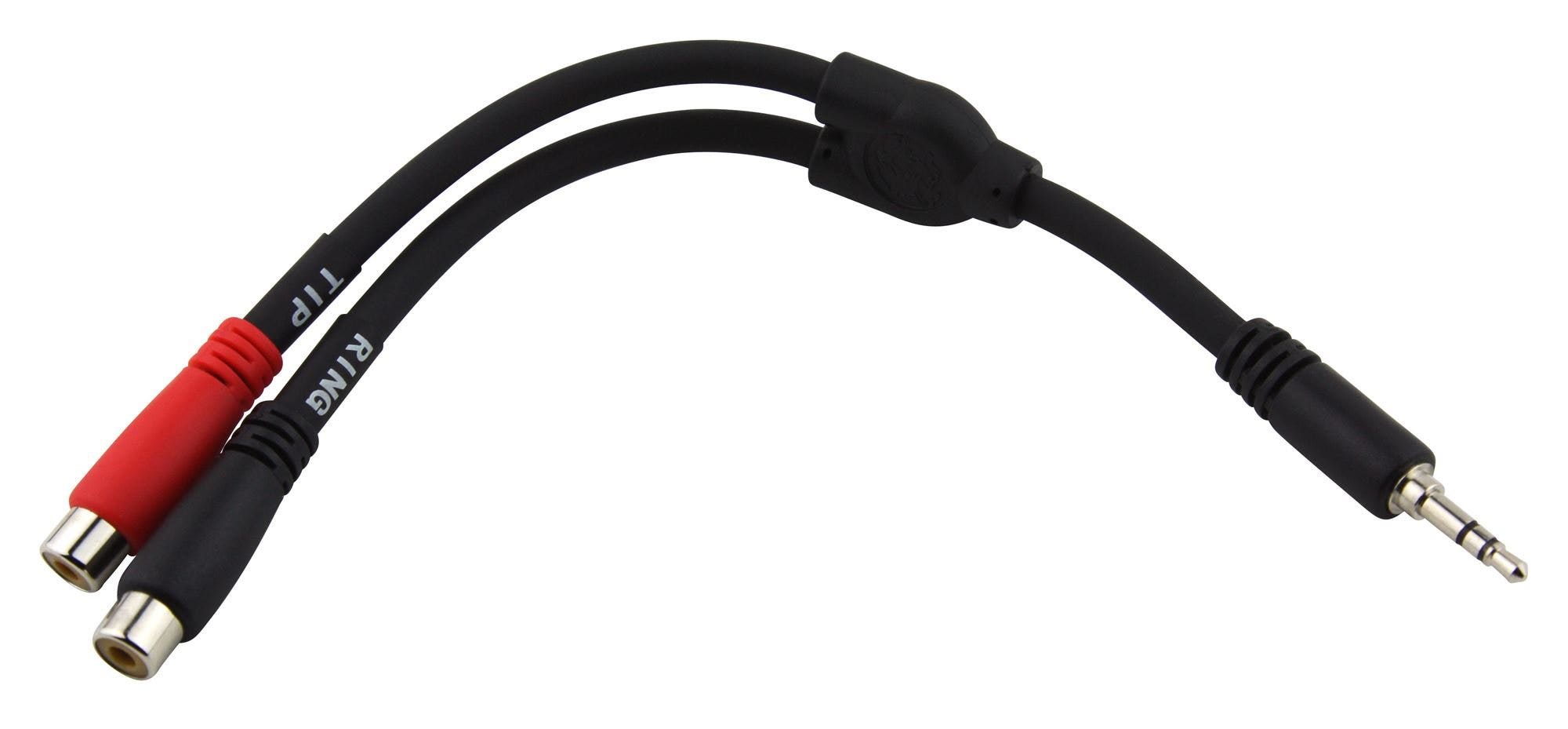 Pig Hog Solutions Stereo 35mm to Dual RCA Y Cable 6 Inch