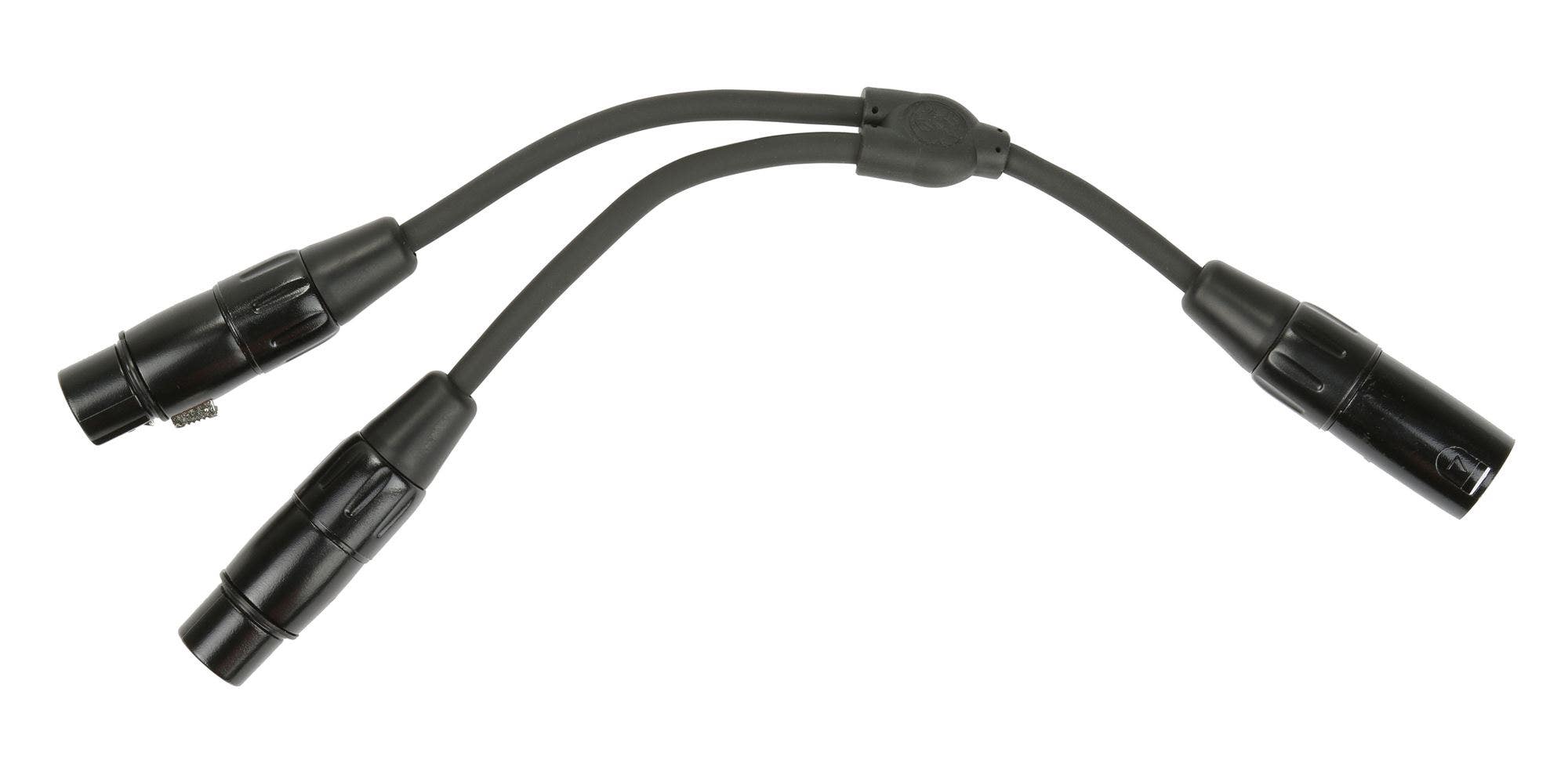 Pig Hog PY-XM2XF XLR M to Dual XLR F Y Cable 6"