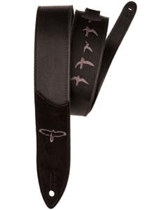 PRS Premium Leather Strap Embroidered Birds Black