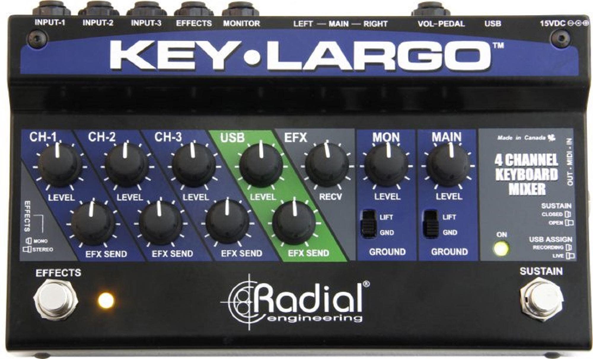 Radial Engineering Key Largo Stereo Keyboard Mixer