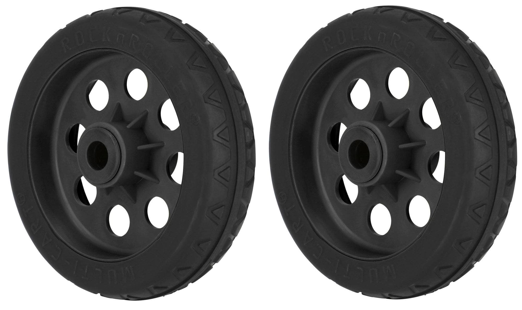 Rock N Roller RWHLS8X2BK R-Trac Symmetrical Wheels for R12 Caster 2 Pack