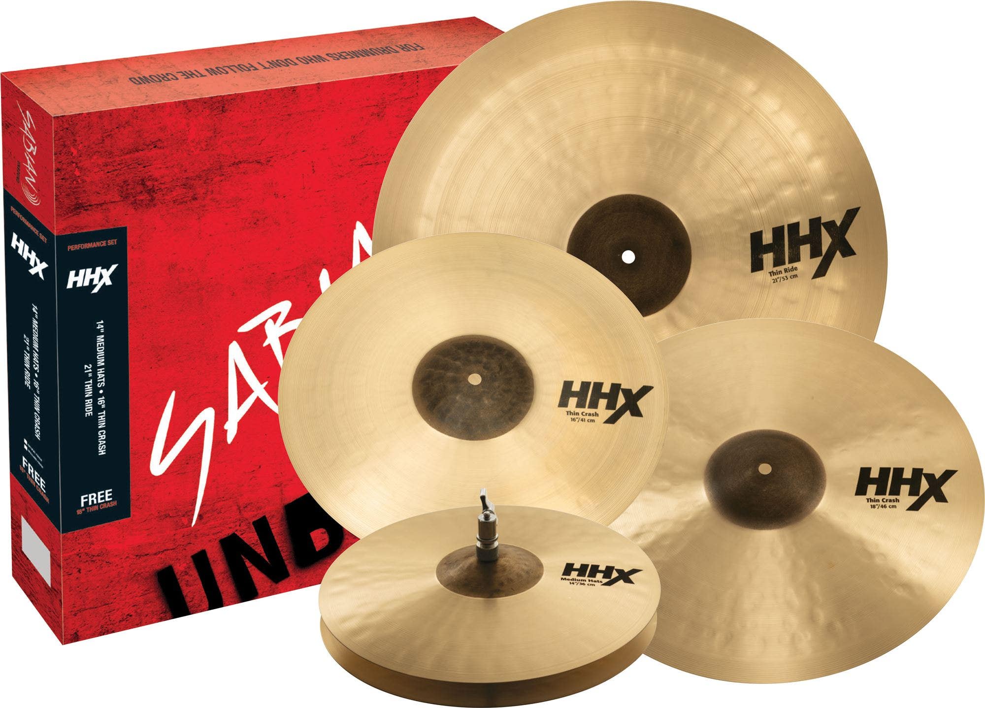 Sabian HHX Performance Cymbal Set
with 18" Thin Crash