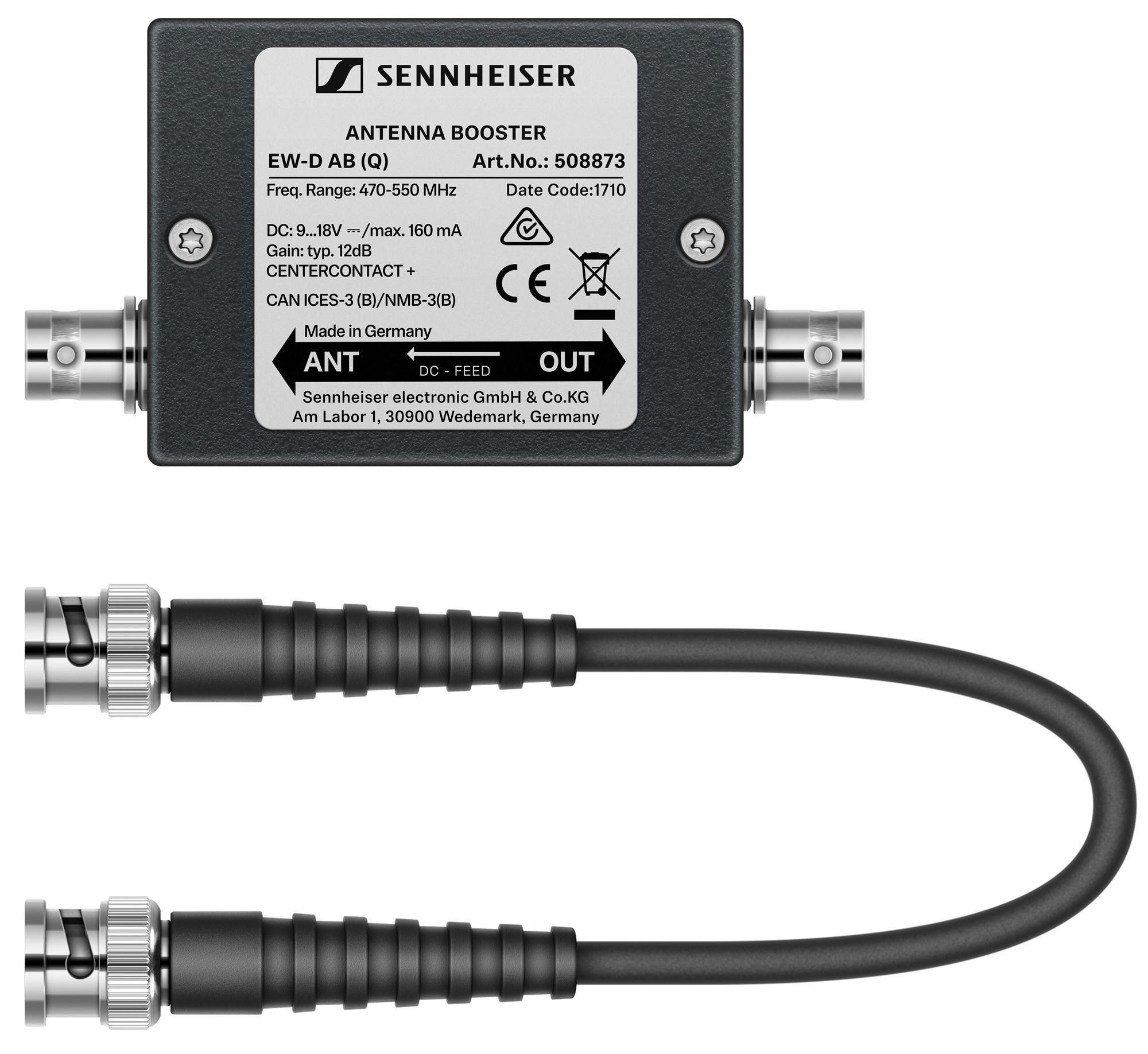 Sennheiser EW-D AB R Inline Antenna Booster 10 dB Gain 520-608 MHz