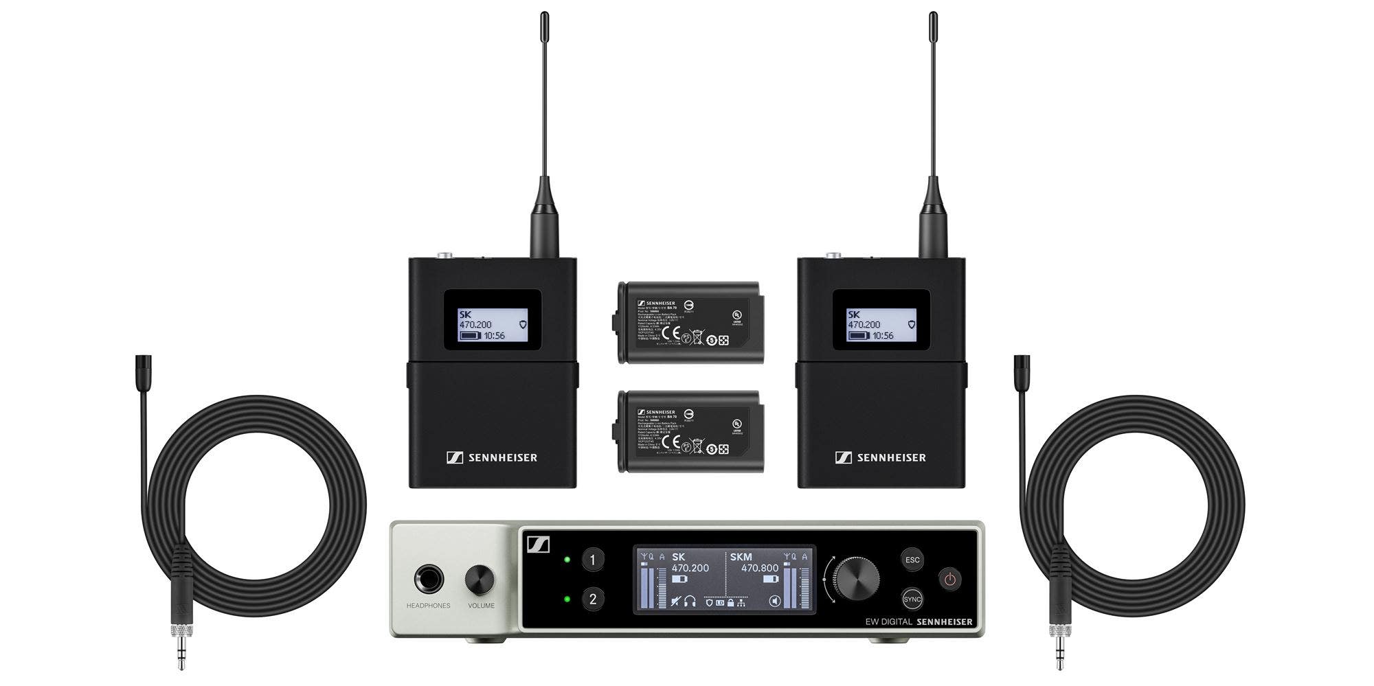 Sennheiser EW-DX eVolution Digital Dual MKE-2 Lavalier Set Group Q1-9