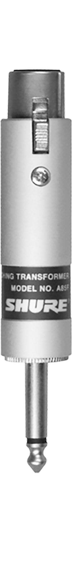 Shure A85F Transformer Low Z Female XLR to High Z 1/4" Phono