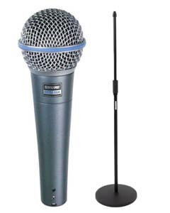 Shure Beta58A Microphone and SH-RBMICSTAND12 Stand Bundle
