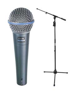 Shure Beta58A Vocal Mic with SH-TRIPODSTANDTBMDX Stand Bundle
