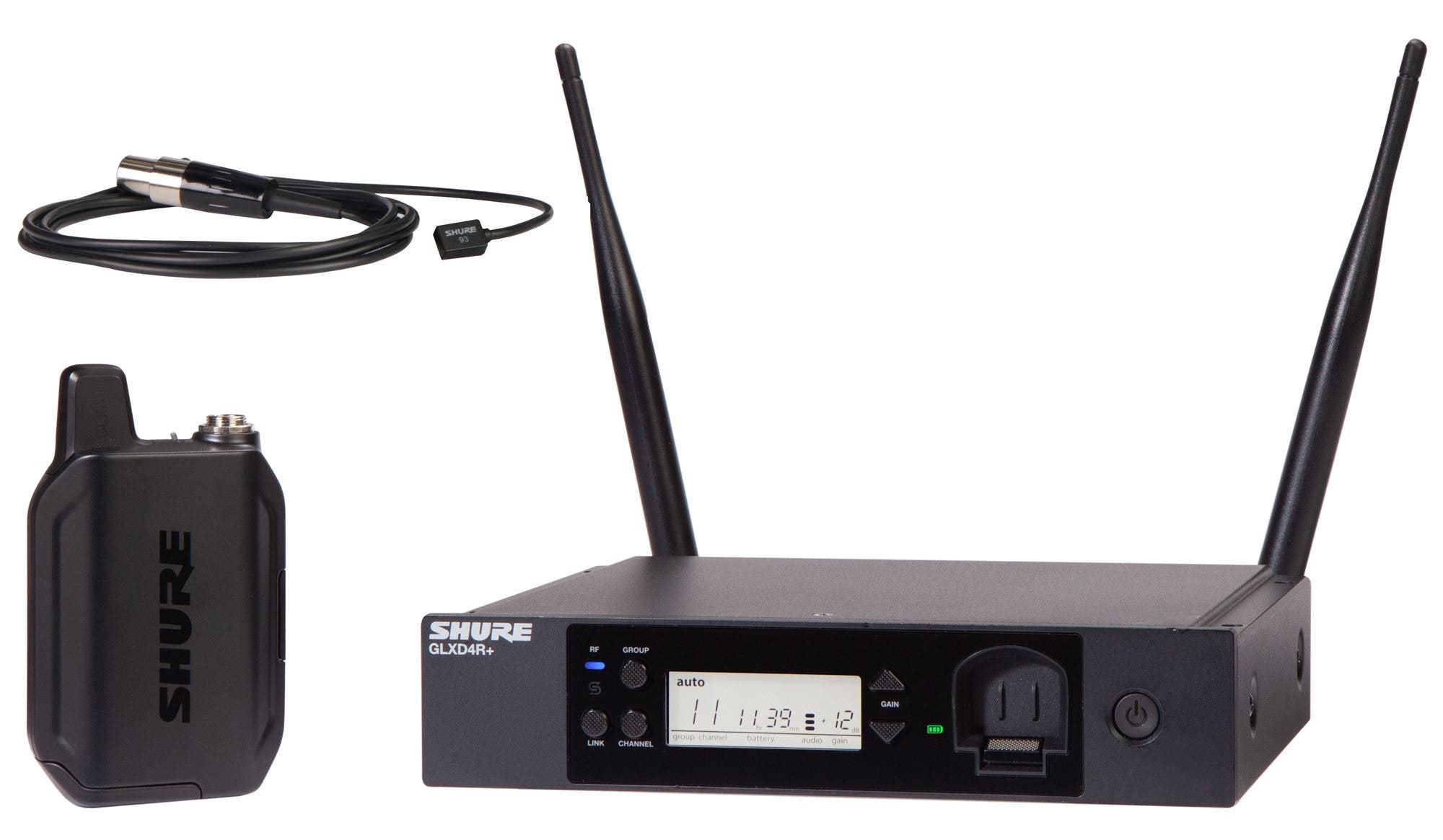 Shure GLXD14R Plus Dual Band Lavalier Wireless System with WL93