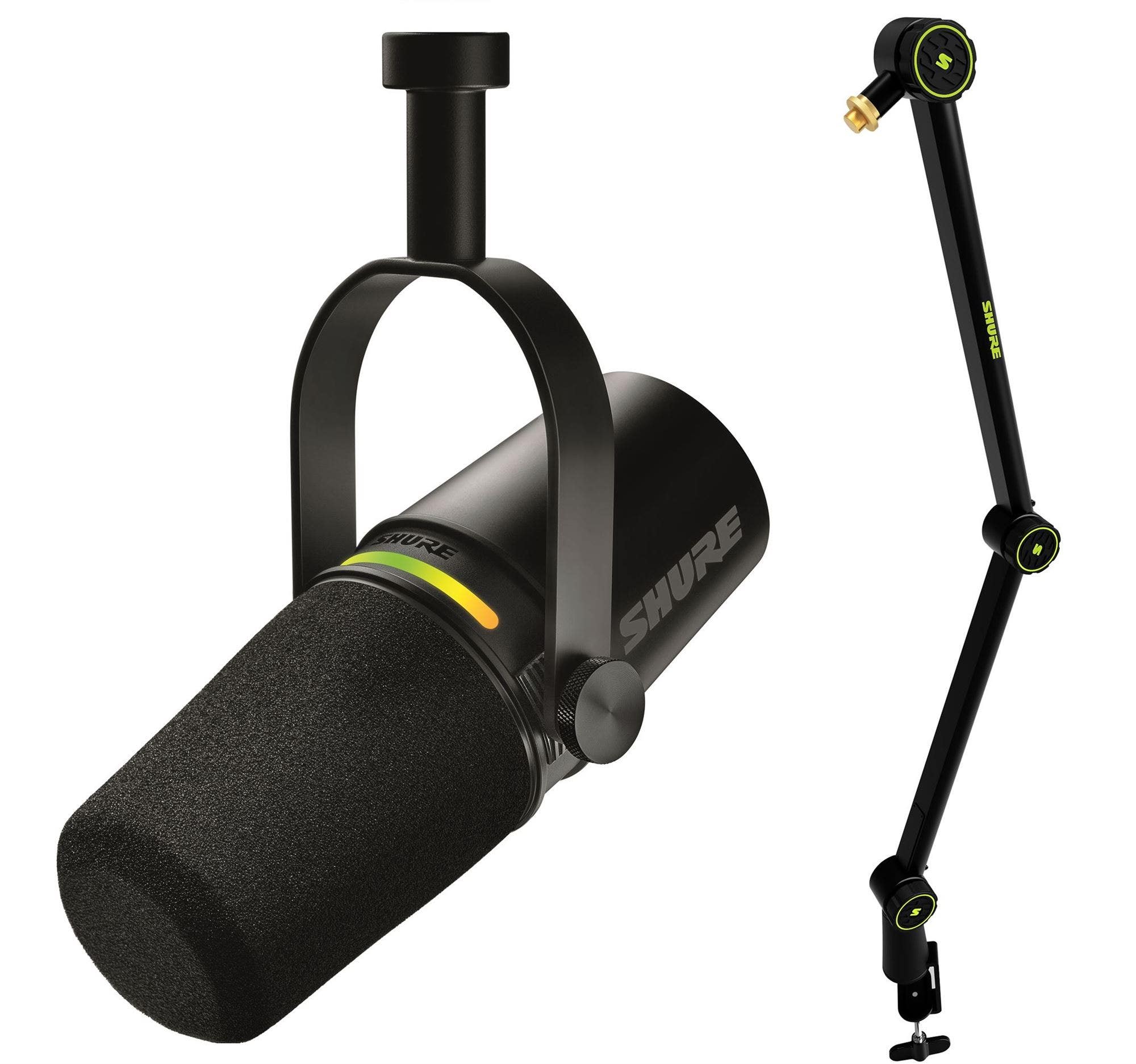 Shure MV7PL Microphone and SH-BROADCAST1 Podcast Stand Bundle