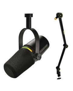 Shure MV7PL Microphone and SH-BROADCAST1 Podcast Stand Bundle
