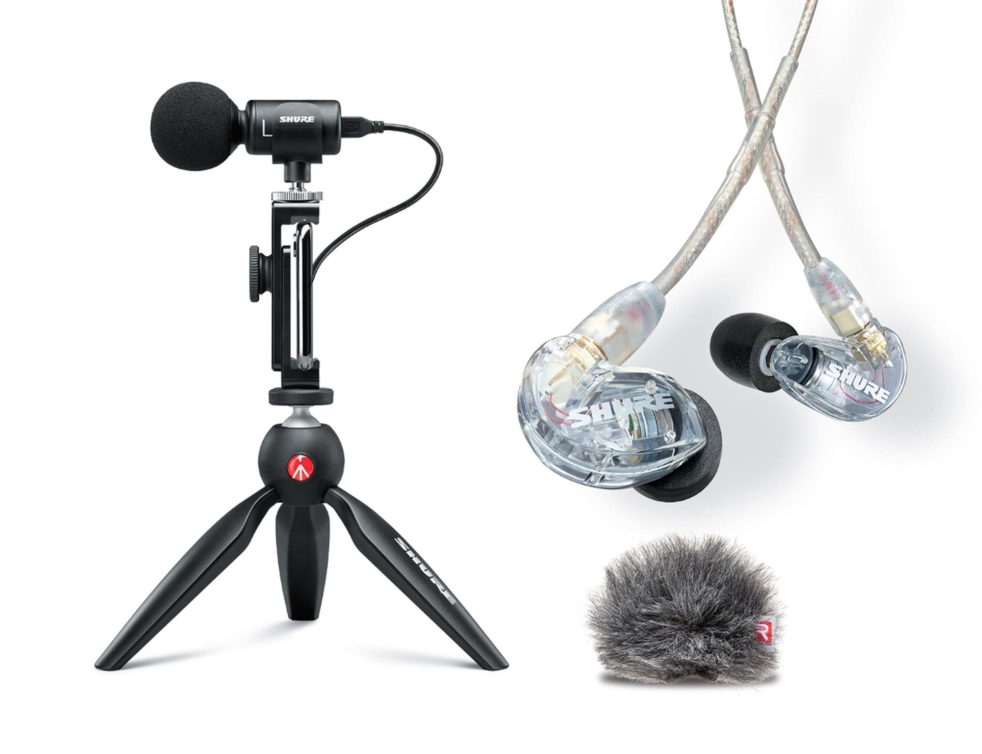 Shure MV88 Portable Videography Kit With SE215-CL Earphones