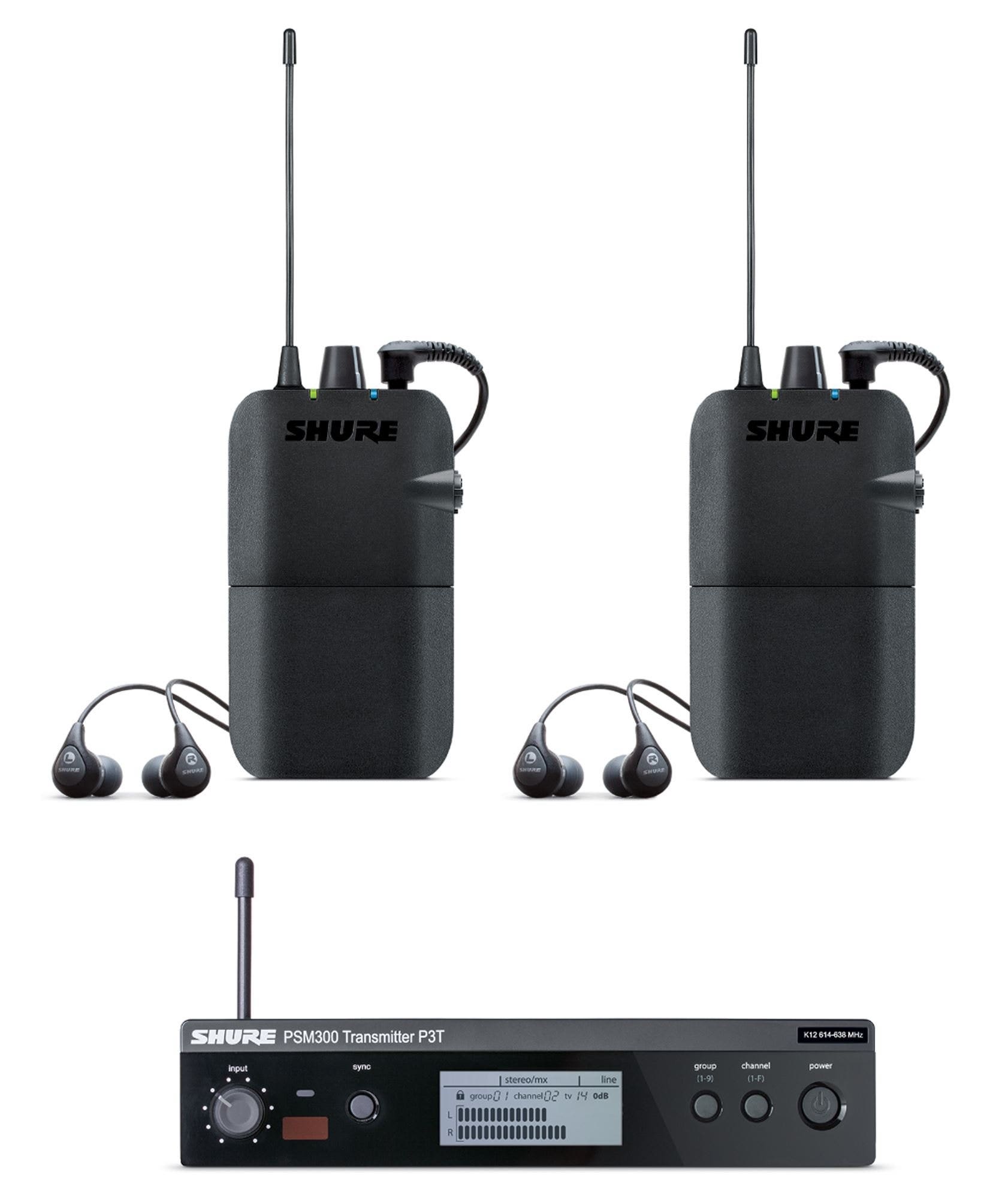 Shure P3TR112TW PSM 300 In Ear Wireless Twin Pack System Group G20