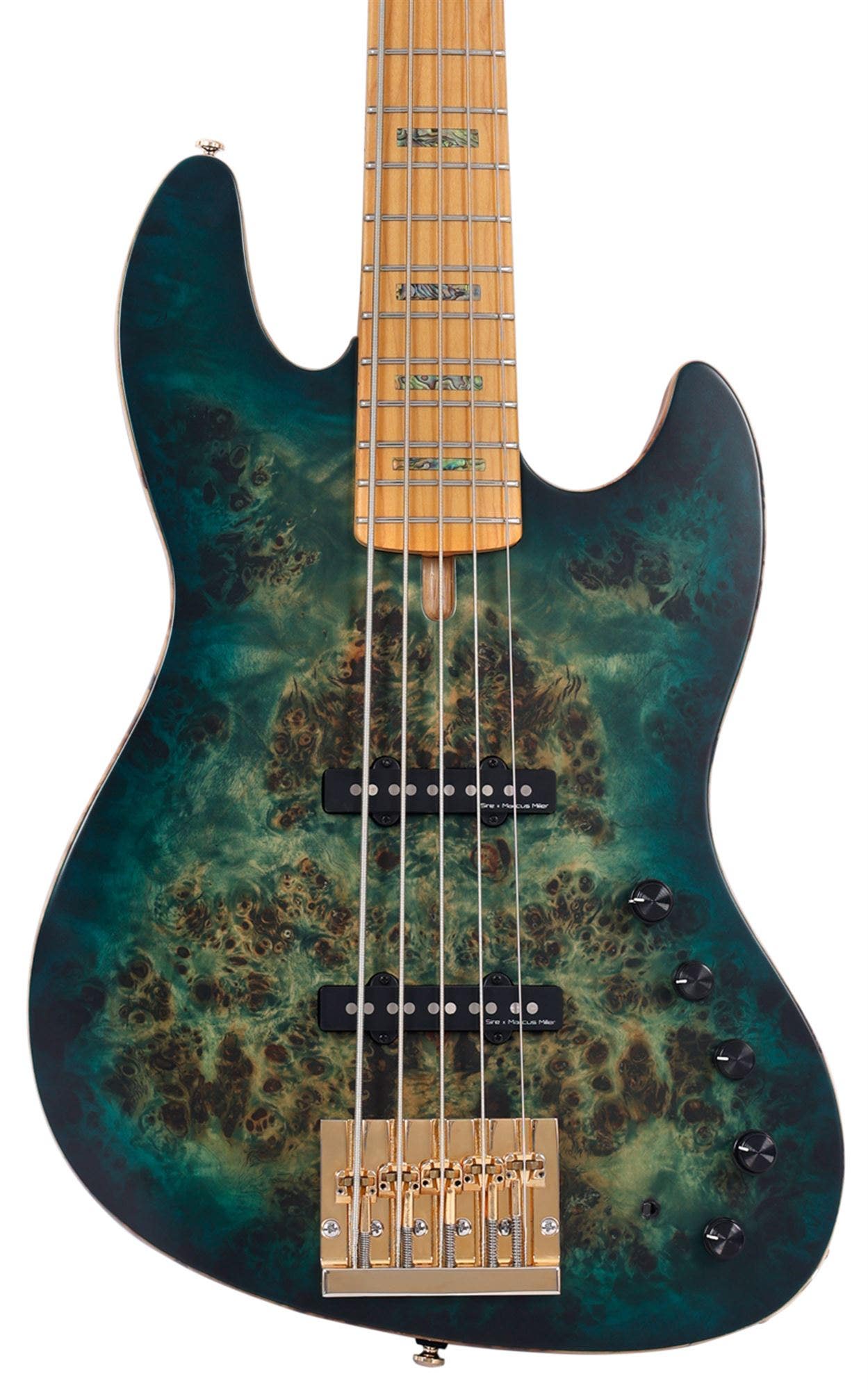 Sire Marcus Miller V10 5 String Bass Guitar Transparent Green Satin