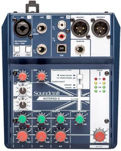SoundCraft Notepad-5 Small Format 5-Input Analog Mixer with USB I/O
