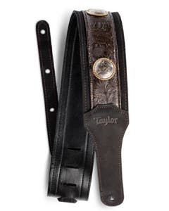 Taylor Grand Pacific Nickel Concho Leather Guitar Strap