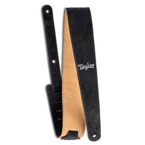 Taylor Suede Logo Guitar Strap Black