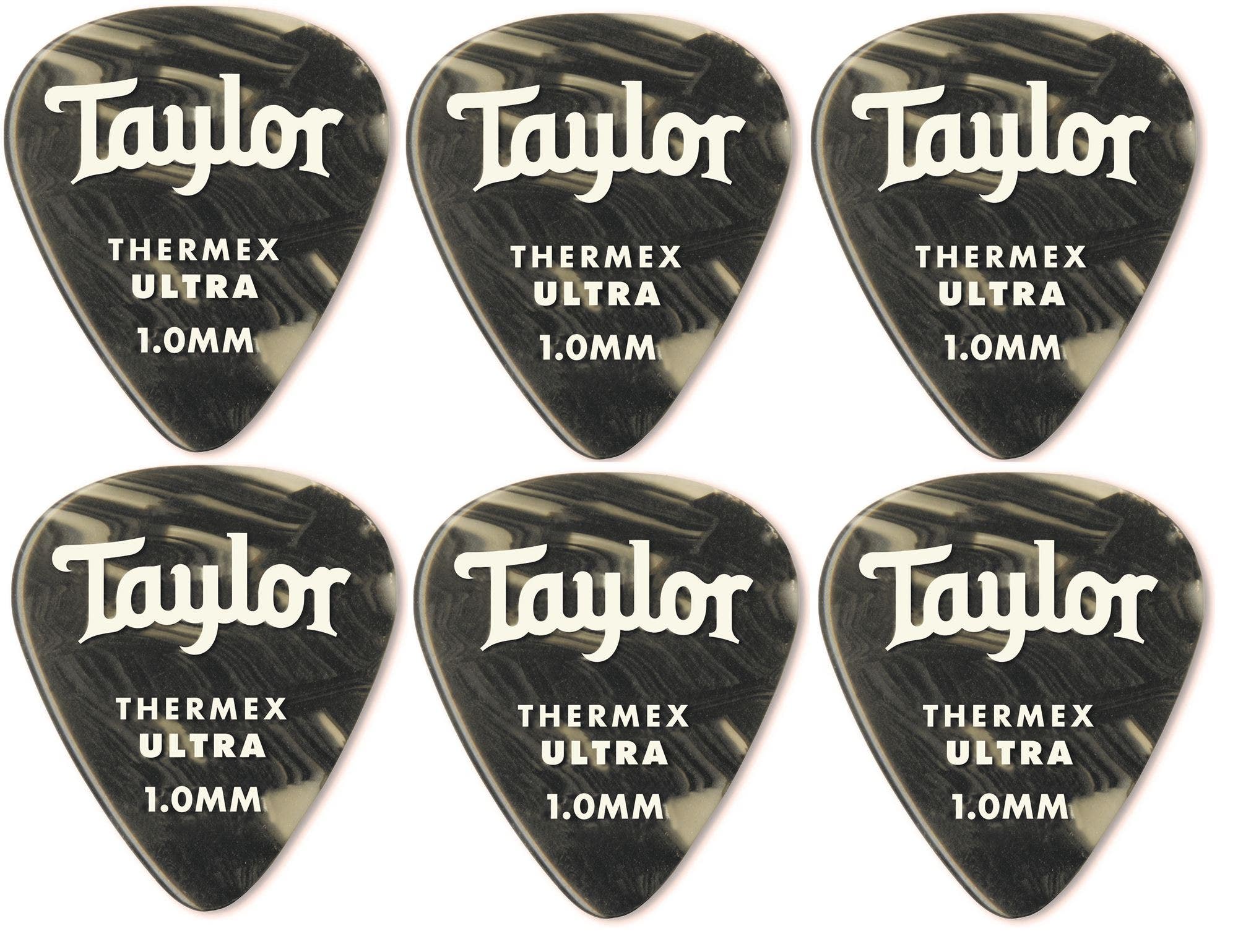 Taylor Darktone 351 Thermex Ultra Guitar Picks 6 Pack Black Onyx 1mm