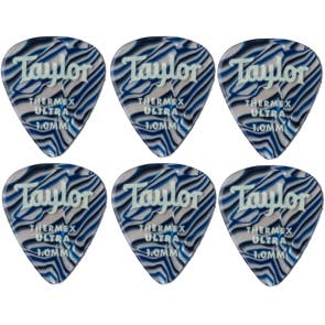 Taylor Premium 351 Thermex Ultra Guitar Picks 6 Pack Blue Swirl 1mm