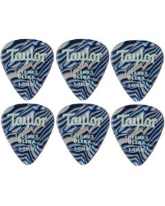 Taylor Premium 351 Thermex Ultra Guitar Picks 6 Pack Blue Swirl 1mm