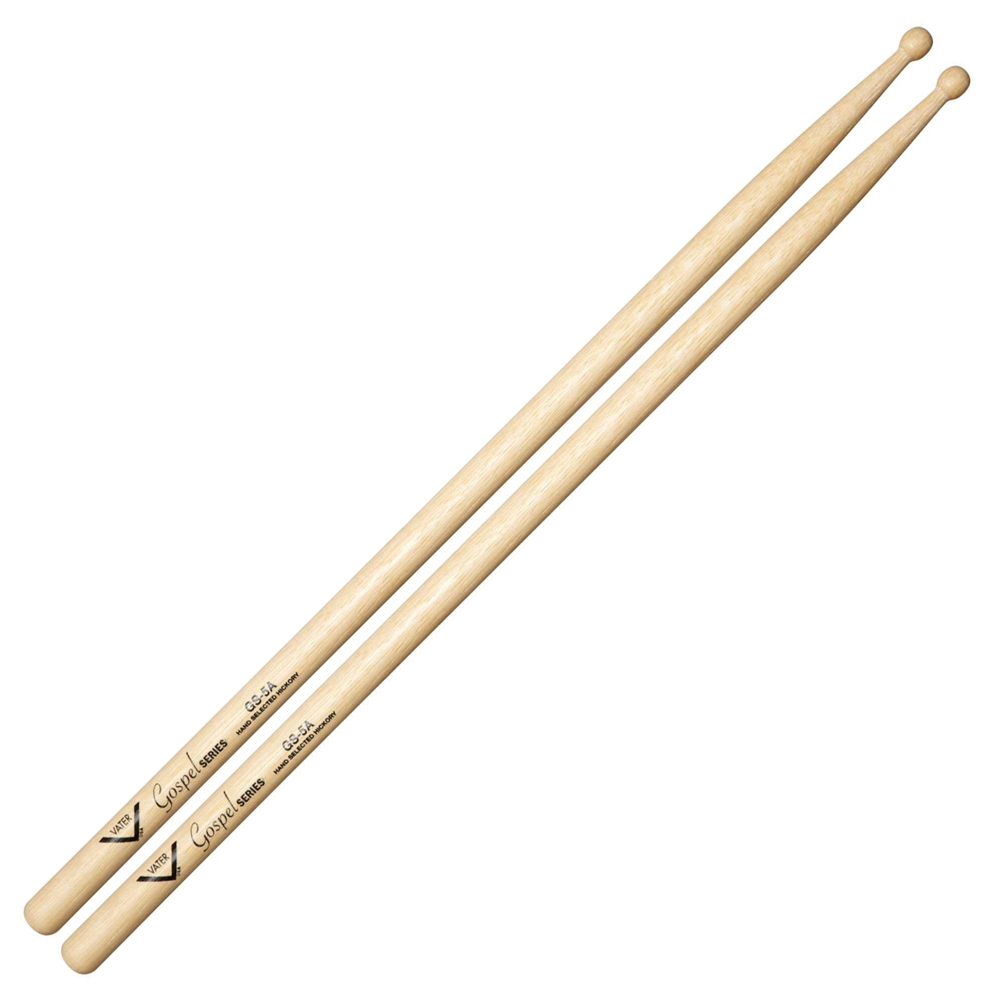 Vater VGS5AW Gospel Series 5A Hickory Wood Tip Drum Sticks Pair
