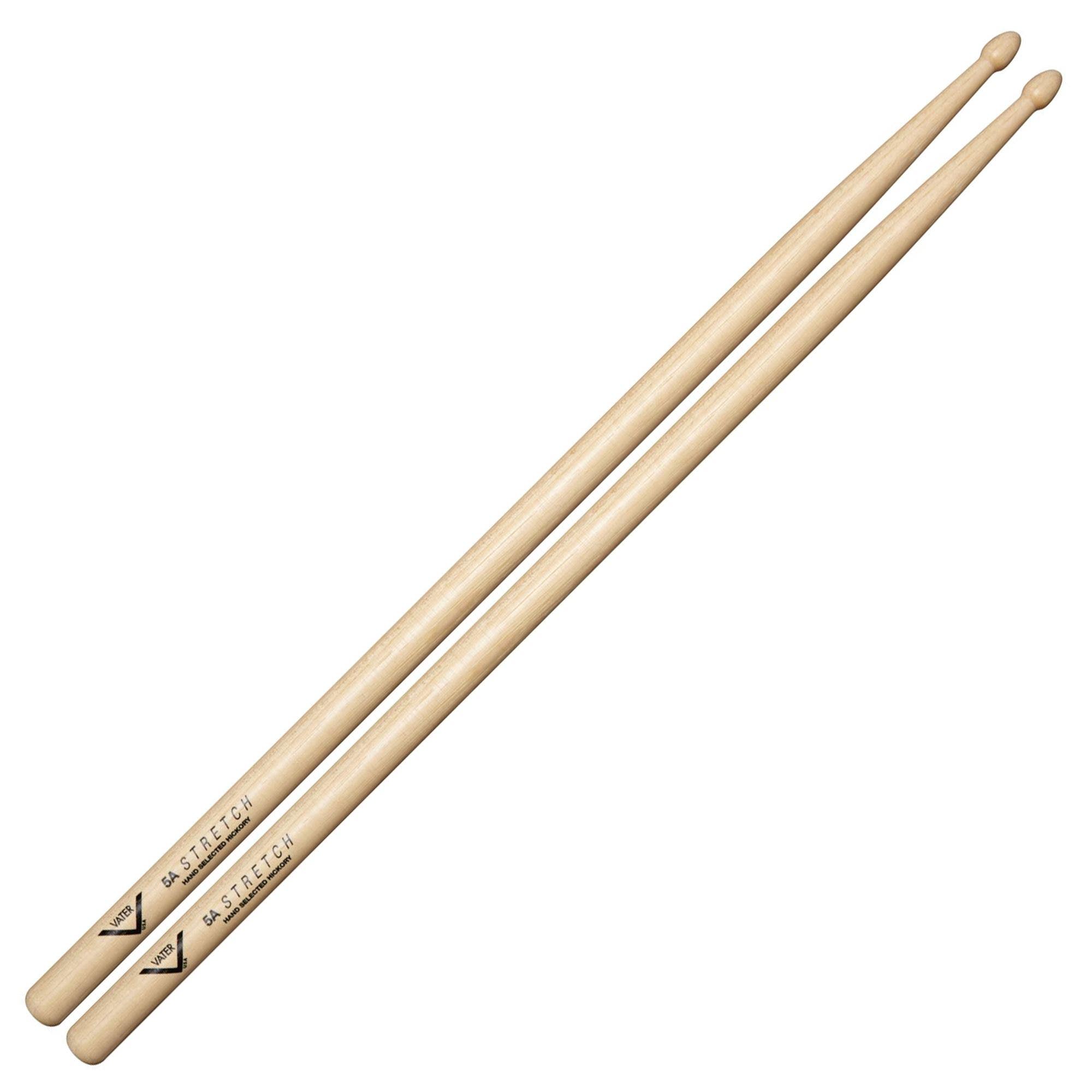Vater VH5AS 5A Stretch Wood Tip Hickory Drum Sticks Pair