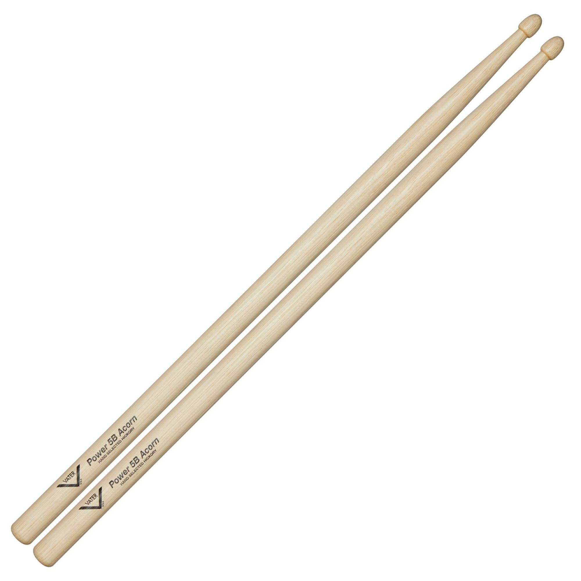 Vater 5B Power Hickory Acorn Wood Tip Drumsticks Pair