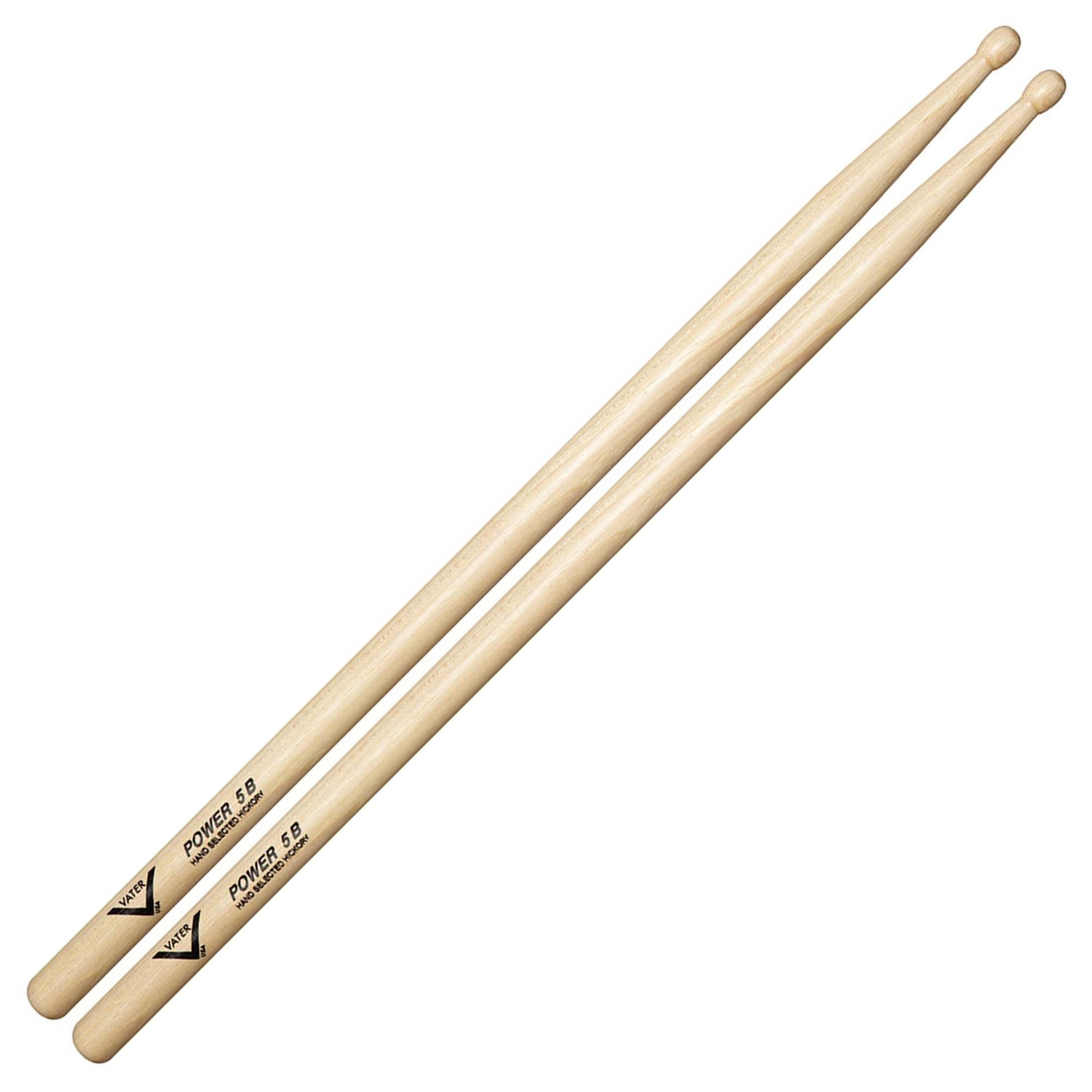 Vater 5B Power Hickory Wood Tip Drumsticks Pair