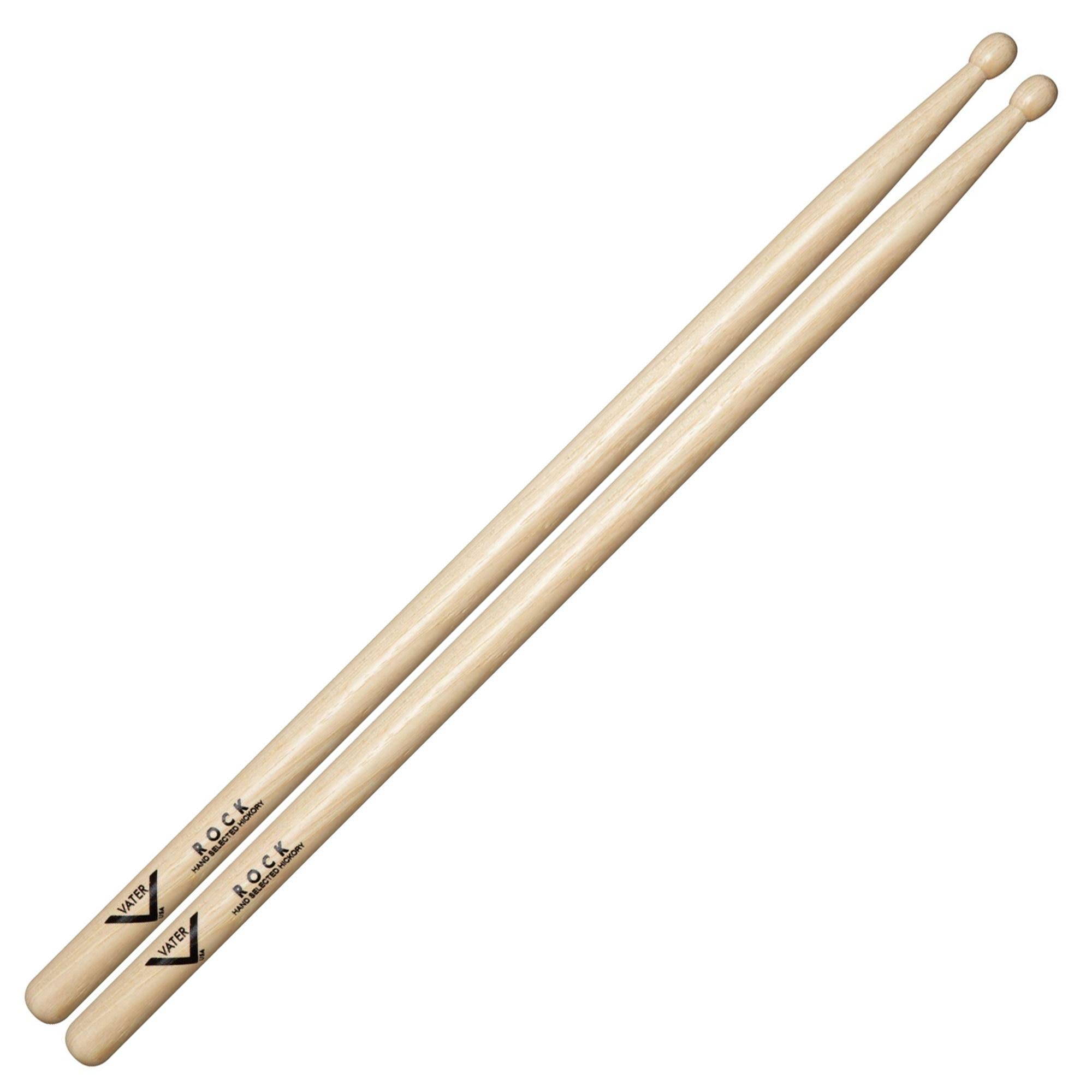 Vater VHRW Rock Wood Tip Hickory Drum Sticks Pair